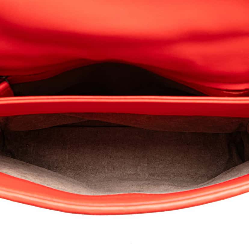 Bottega Veneta Small Nappa Intrecciato Olimpia Shoulder Bag Red Leather Good condition - Model View