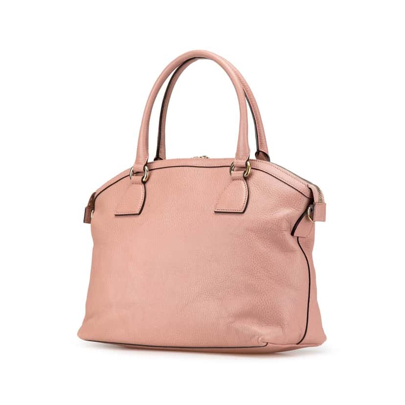 Gucci Medium Leather GG Charm Dome Satchel Pink Leather Good condition - Back View