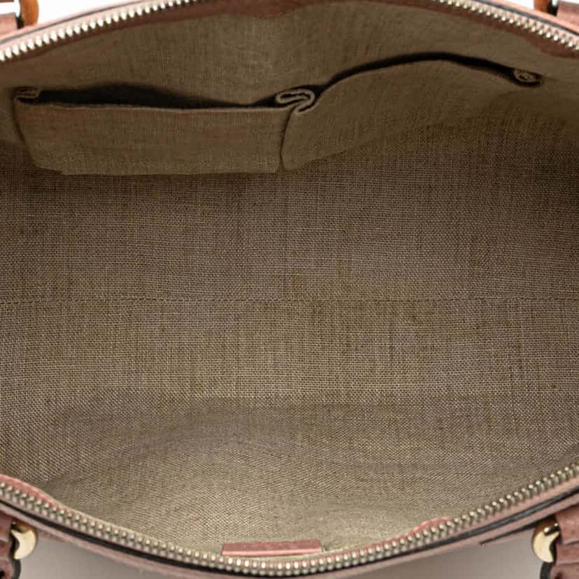 Gucci Medium Leather GG Charm Dome Satchel Pink Leather Good condition - Model View