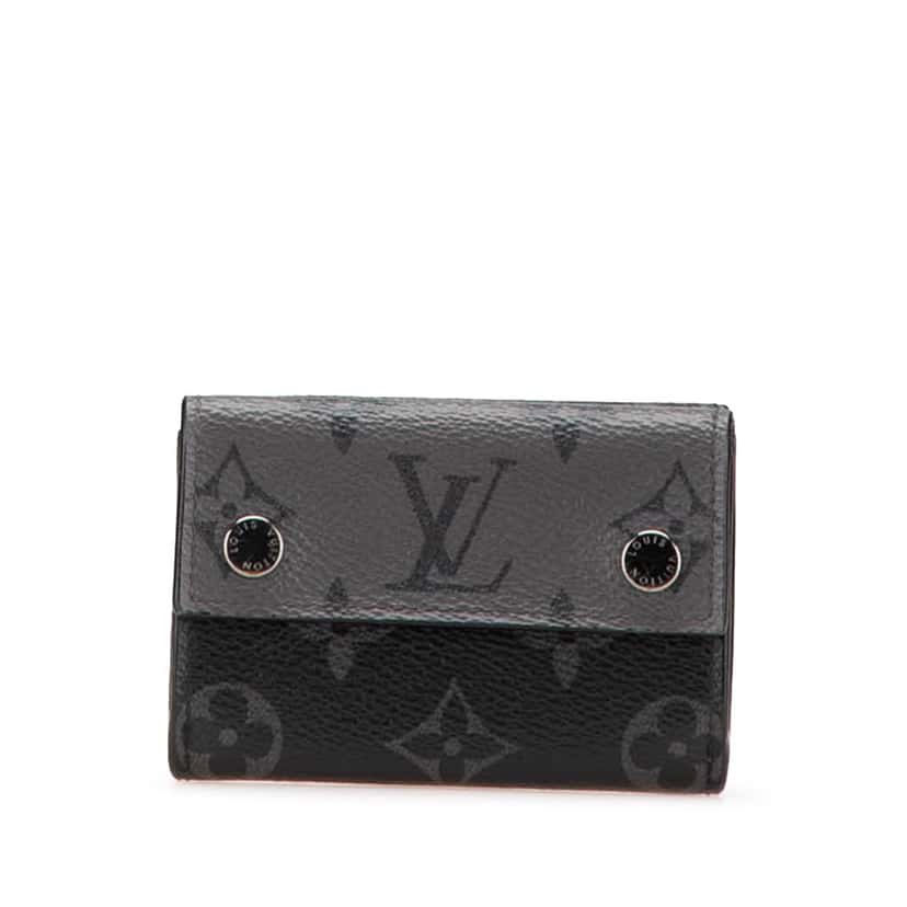 Louis Vuitton Monogram Eclipse Reverse Discovery Compact Wallet Black Canvas Good condition - Front View
