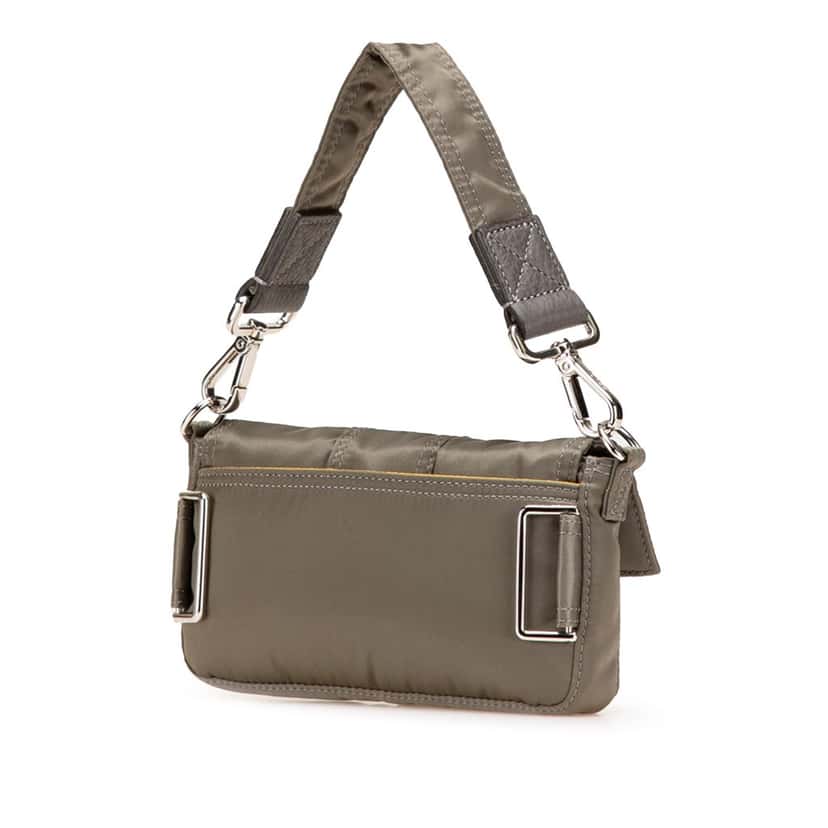 Fendi Porter Yoshida Nylon Baguette Satchel Brown Good condition - Back View