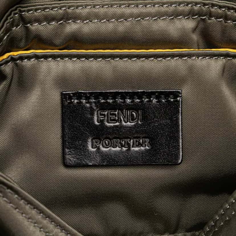 Fendi Porter Yoshida Nylon Baguette Satchel Brown Good condition - Box View