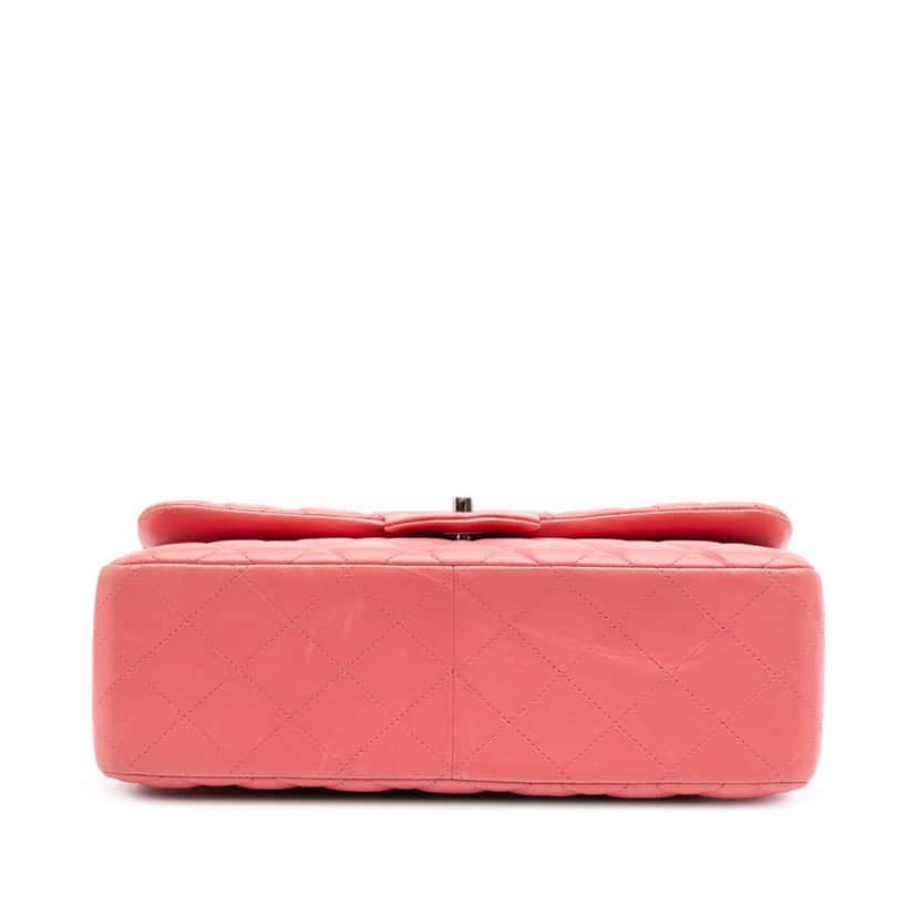 Chanel Jumbo Classic Lambskin Double Flap Pink Leather Fair condition - Inside View