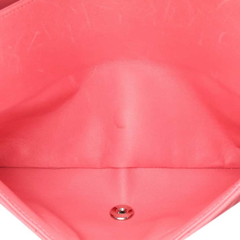 Chanel Jumbo Classic Lambskin Double Flap Pink Leather Fair condition - Box View