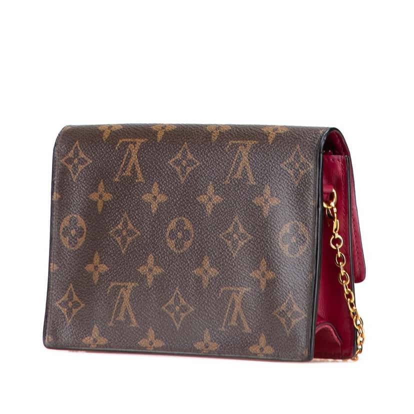 Louis Vuitton Monogram Flore Wallet On Chain Brown Canvas Fair condition - Back View