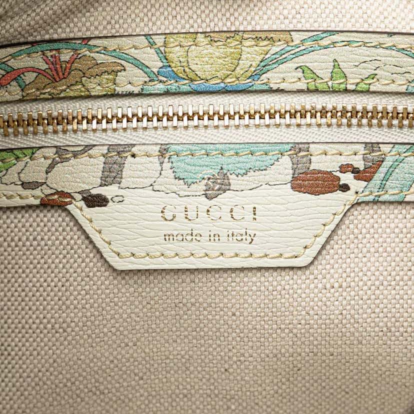 Gucci Yuko Higuchi Small Calfskin  Floral Print Jackie 1961 White Leather Very good condition - Box View