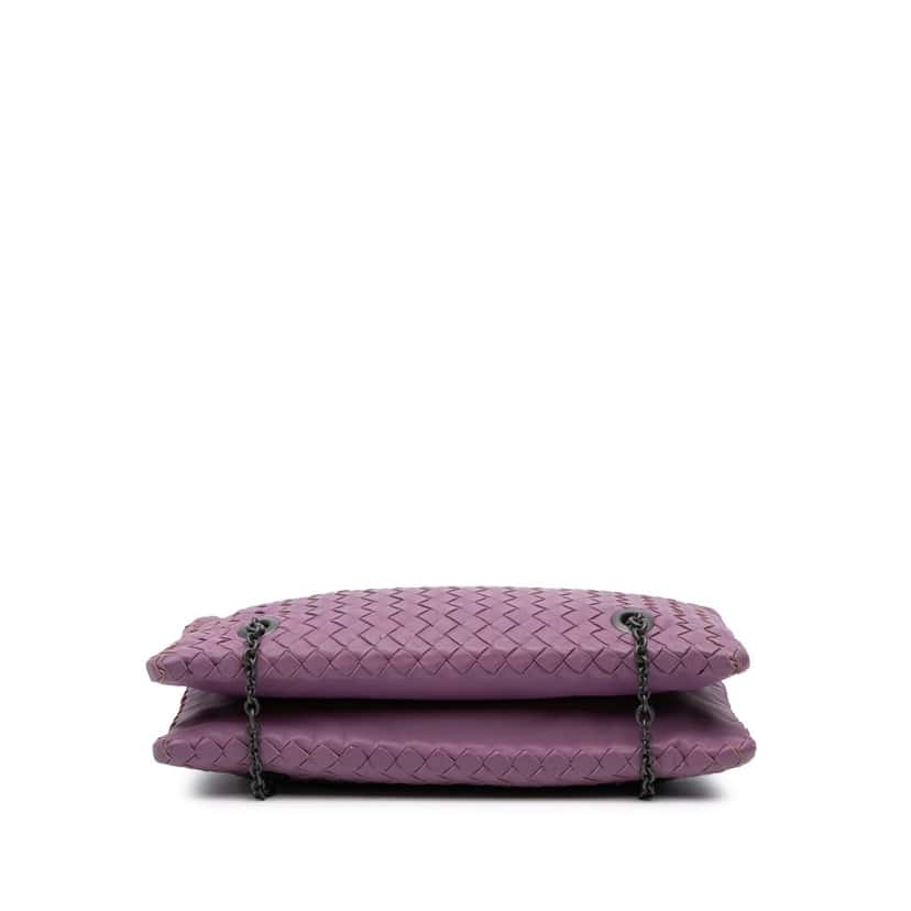 Bottega Veneta Nappa Intrecciato Duo Shoulder Bag Purple Leather Very good condition - Inside View