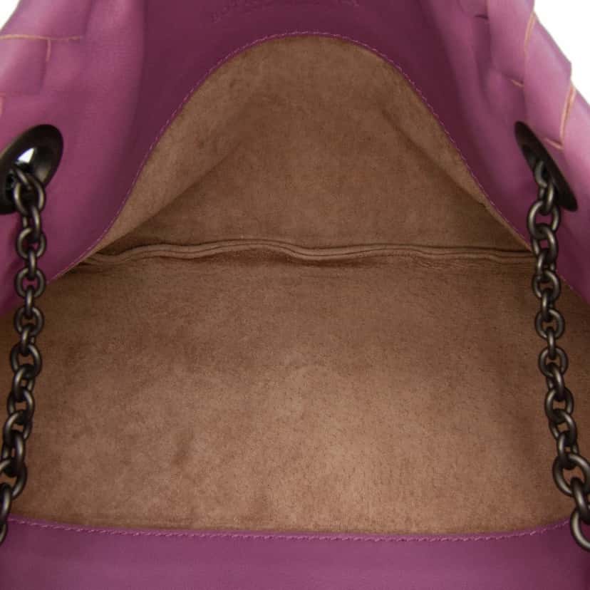 Bottega Veneta Nappa Intrecciato Duo Shoulder Bag Purple Leather Very good condition - Model View