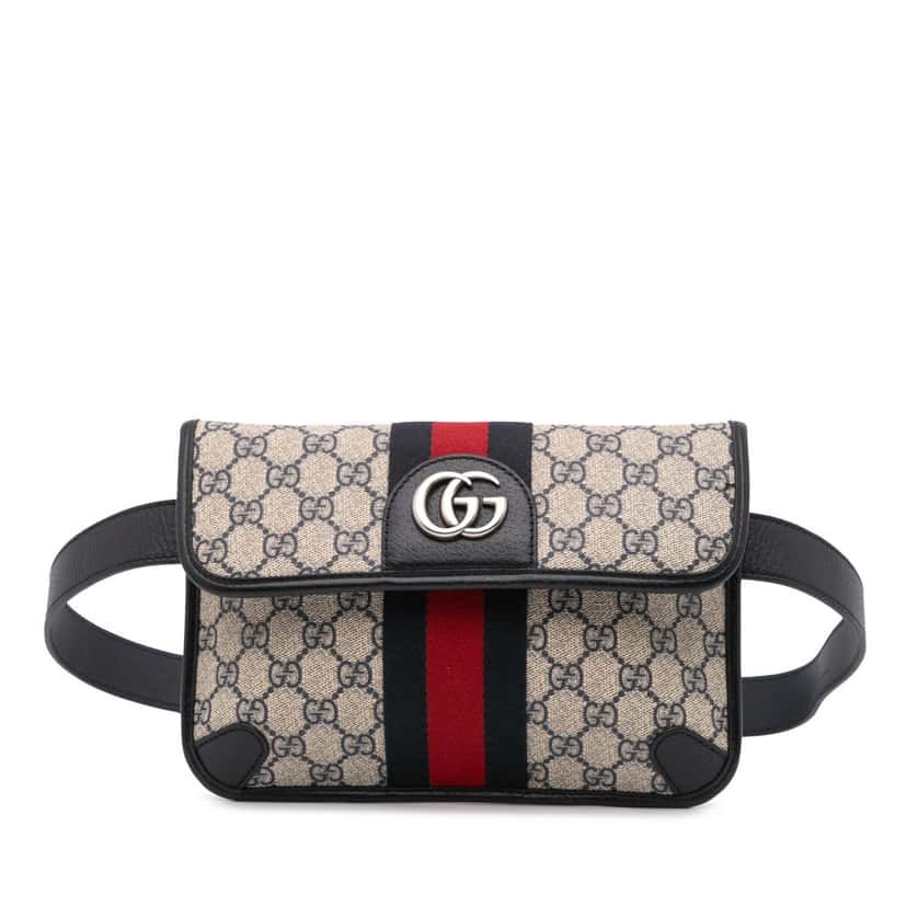 Gucci GG Supreme Ophidia Belt Bag Brown Canvas Good condition - Front View