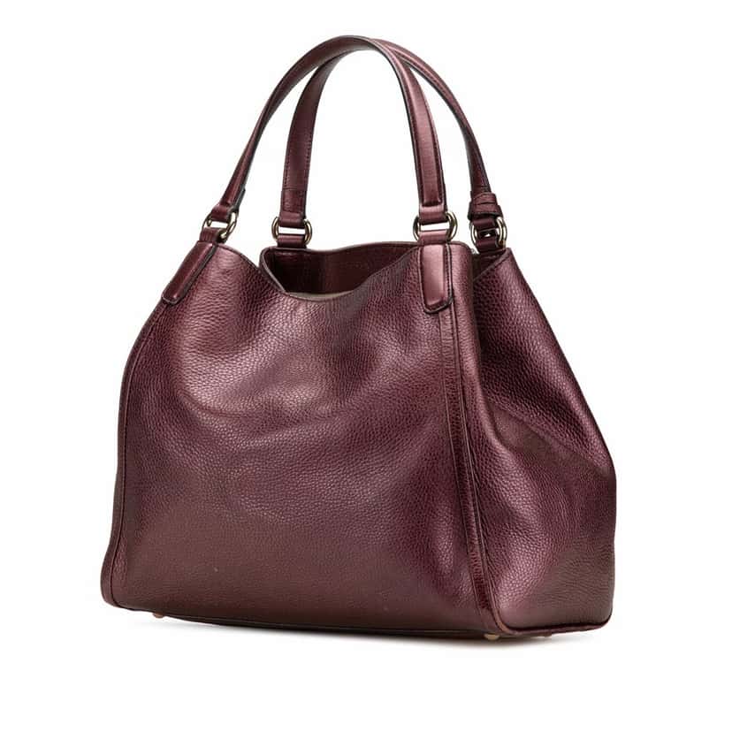 Gucci Medium Leather Soho Cellarius Tote Purple Leather Good condition - Back View