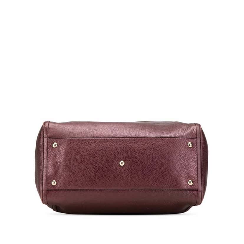 Gucci Medium Leather Soho Cellarius Tote Purple Leather Good condition - Inside View