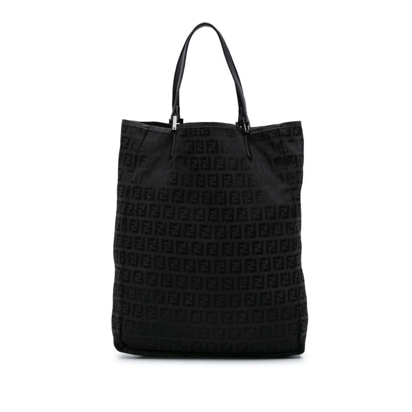 Fendi Zucchino Canvas Tote Black Canvas Good condition - Front View
