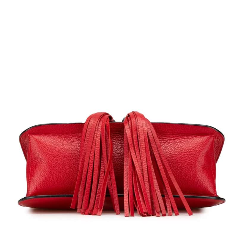 Gucci Medium Leather Bamboo Daily Crossbody Red Leather Very good condition - Inside View