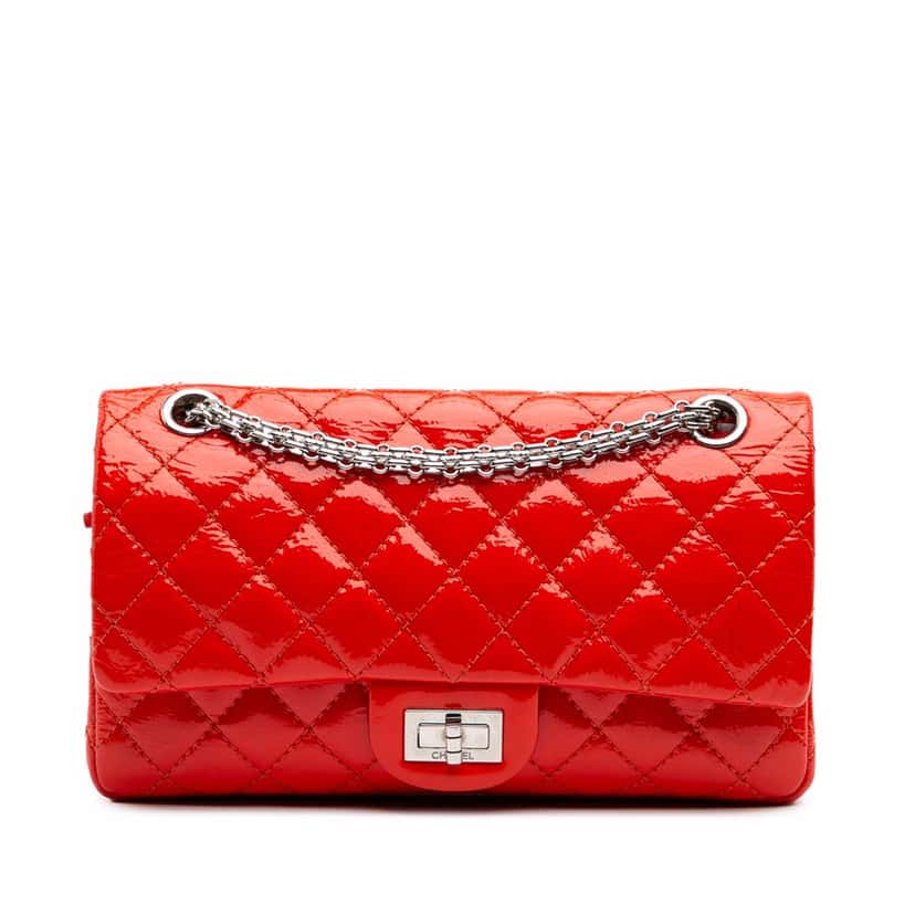 Chanel Reissue 2.55 Patent Double Flap 225 Red Leather Fair condition - Front View