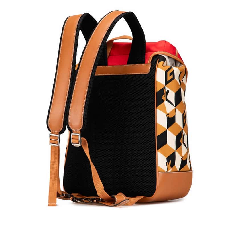Gucci Dans LeVert GG Nylon Rabbit Backpack Brown Good condition - Back View