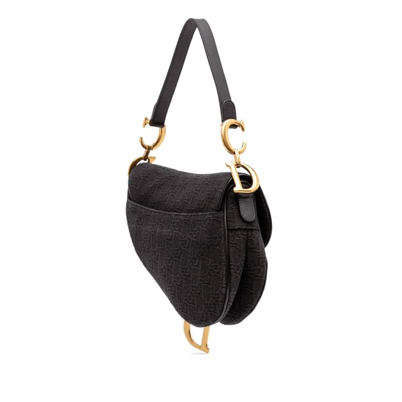 Dior Oblique Canvas Saddle Bag Black Canvas Good condition - Back View