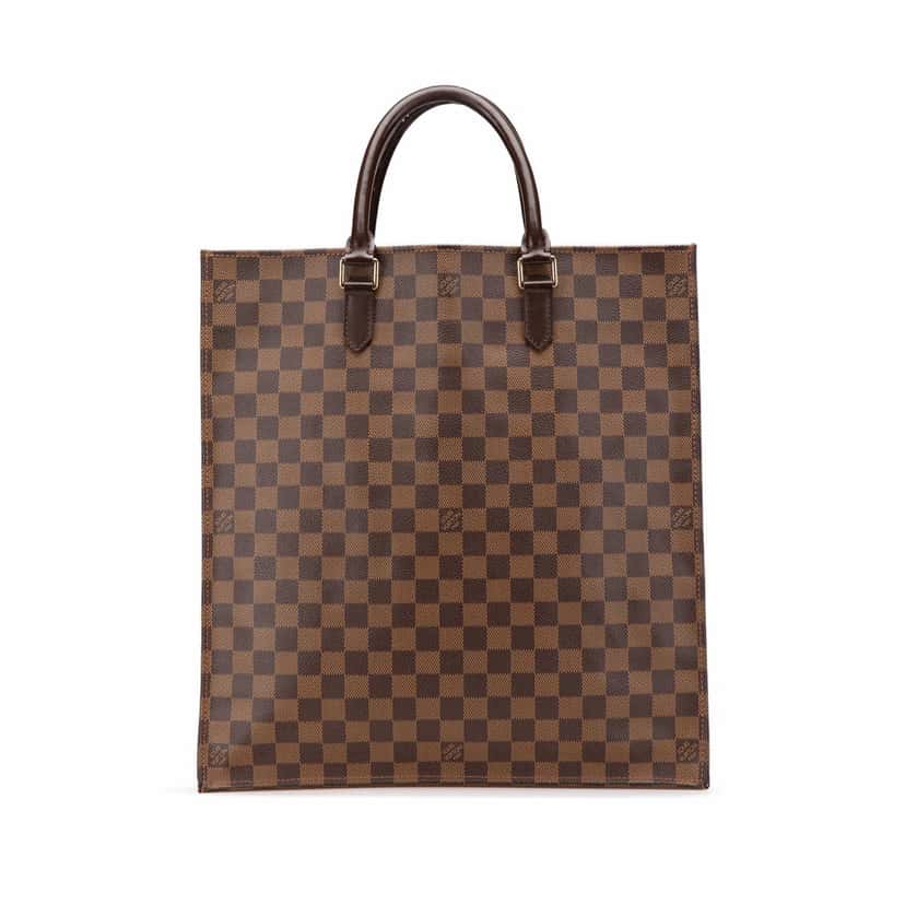 Louis Vuitton Damier Ebene Sac Plat Brown Canvas Good condition - Front View
