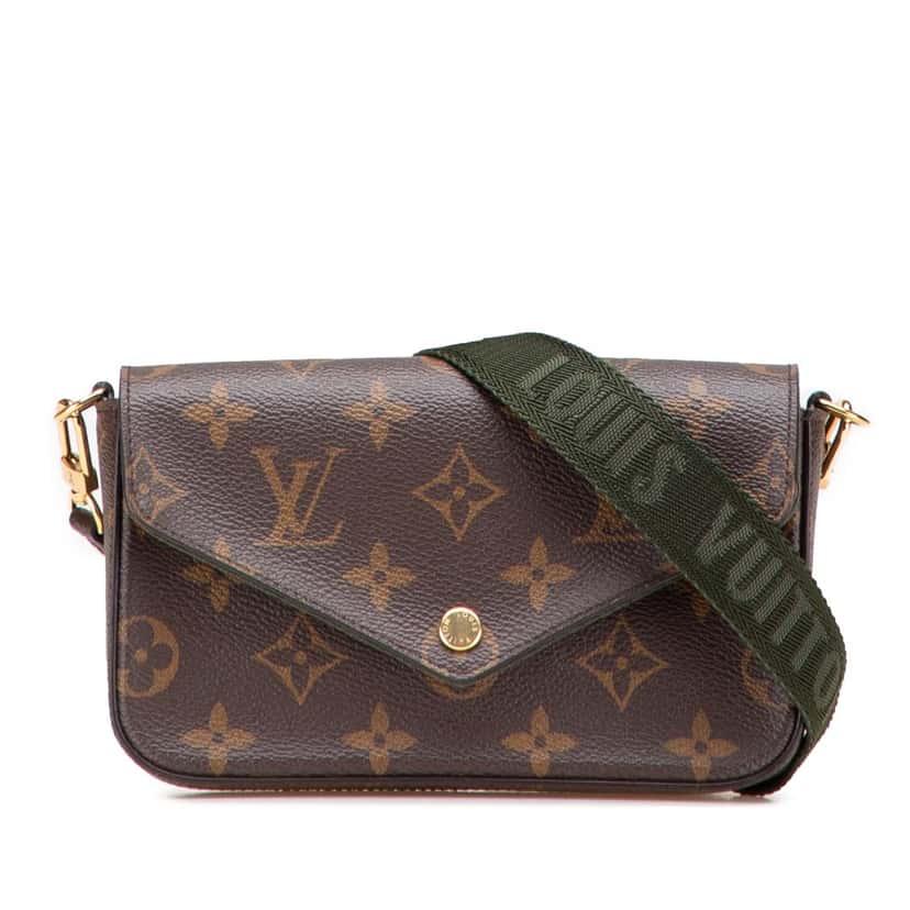 Louis Vuitton Monogram Felicie Strap And Go Brown Canvas Very good condition - Front View