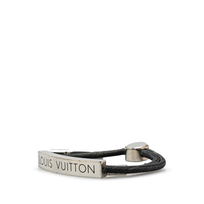 Louis Vuitton Stainless Steel and Nylon LV Space Bracelet Black Good condition - Back View