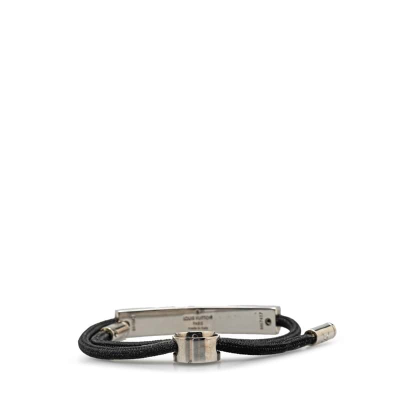Louis Vuitton Stainless Steel and Nylon LV Space Bracelet Black Good condition - Inside View