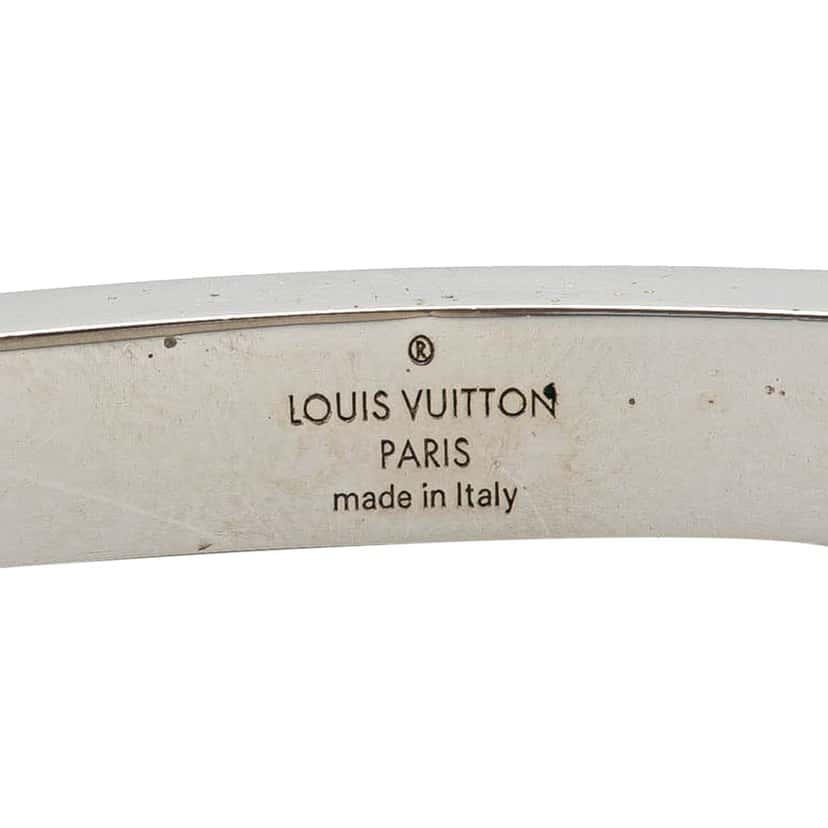 Louis Vuitton Stainless Steel and Nylon LV Space Bracelet Black Good condition - Model View