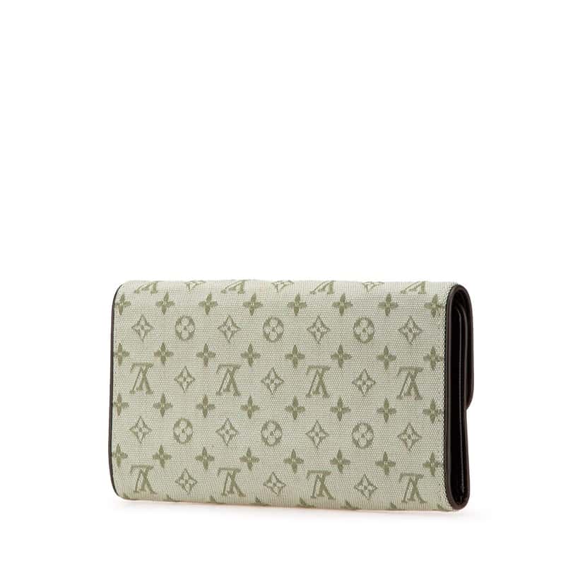 Louis Vuitton Monogram Mini Lin Porte Tresor International Grey Canvas Good condition - Back View