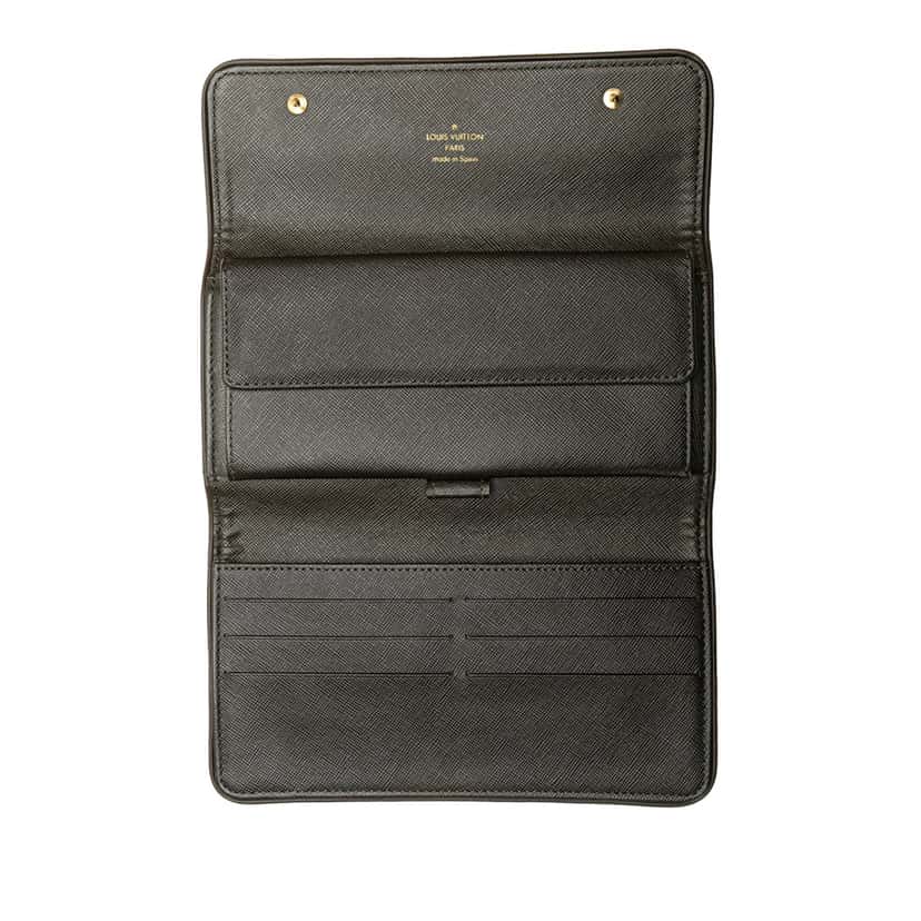 Louis Vuitton Monogram Mini Lin Porte Tresor International Grey Canvas Good condition - Model View