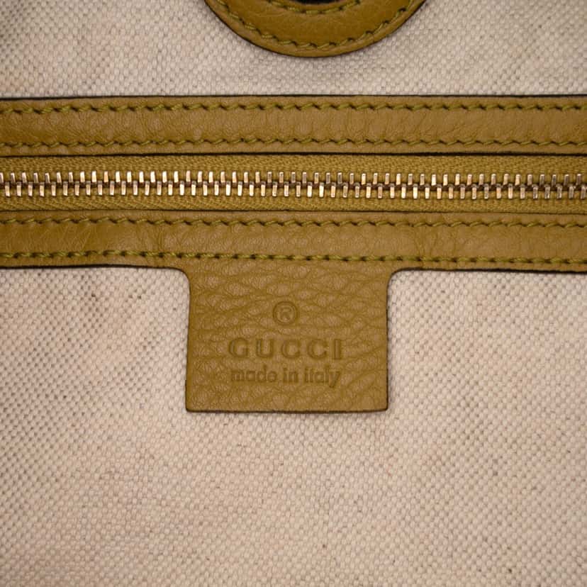 Gucci Tall Leather Bamboo Shopper Tote Yellow Leather Good condition - Box View