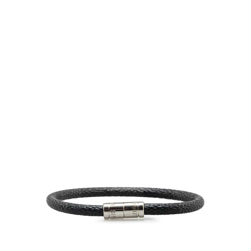 Louis Vuitton Damier Graphite Keep It Bracelet Black Canvas Good condition - Front View