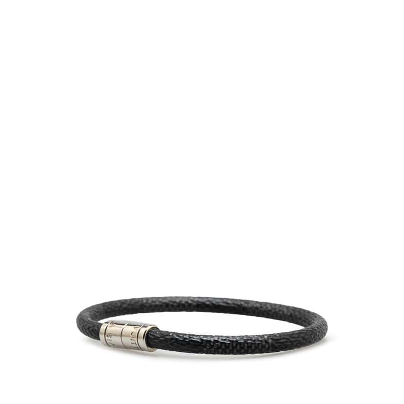 Louis Vuitton Damier Graphite Keep It Bracelet Black Canvas Good condition - Back View
