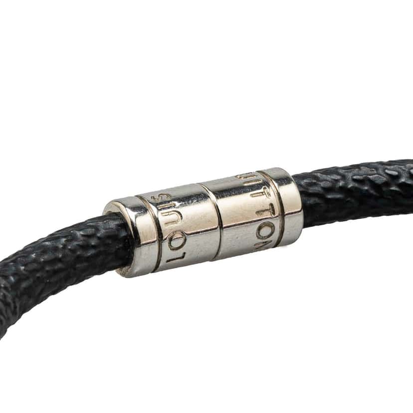 Louis Vuitton Damier Graphite Keep It Bracelet Black Canvas Good condition - Model View
