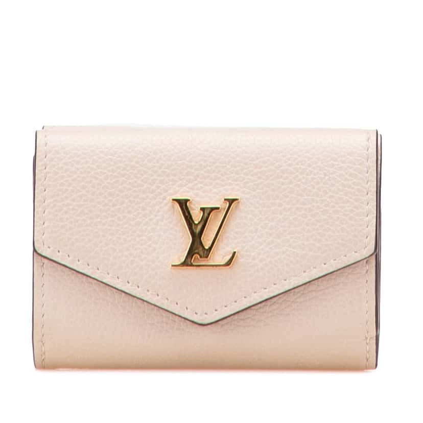 Louis Vuitton Leather Lockmini Compact Wallet Brown Leather Good condition - Front View