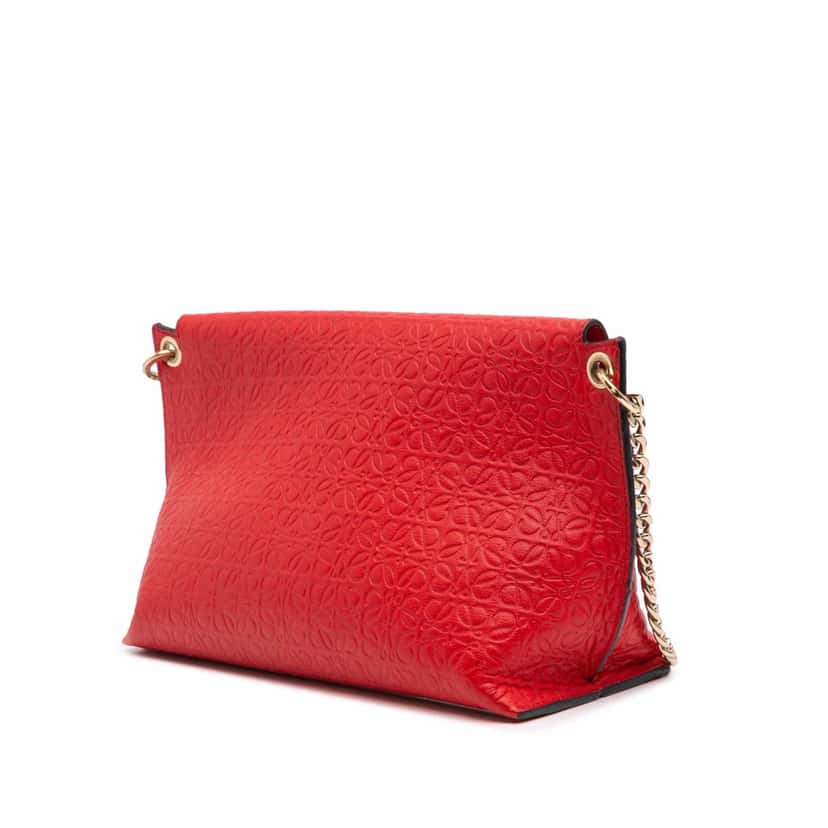 Loewe Leather Repeat Anagram Avenue Crossbody Red Leather Good condition - Back View