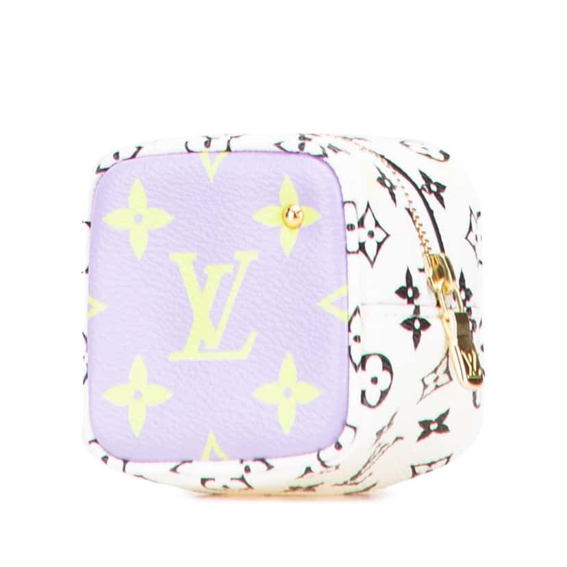 Louis Vuitton Monogram Giant Cube Coin Pouch Purple Canvas Good condition - Back View