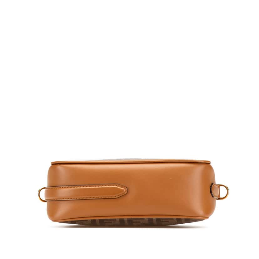 Fendi Glazed Fabric Vitello Century FF 1974 Camera Bag Brown Canvas Good condition - Inside View