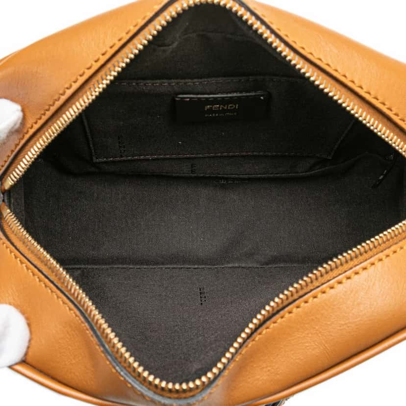 Fendi Glazed Fabric Vitello Century FF 1974 Camera Bag Brown Canvas Good condition - Model View