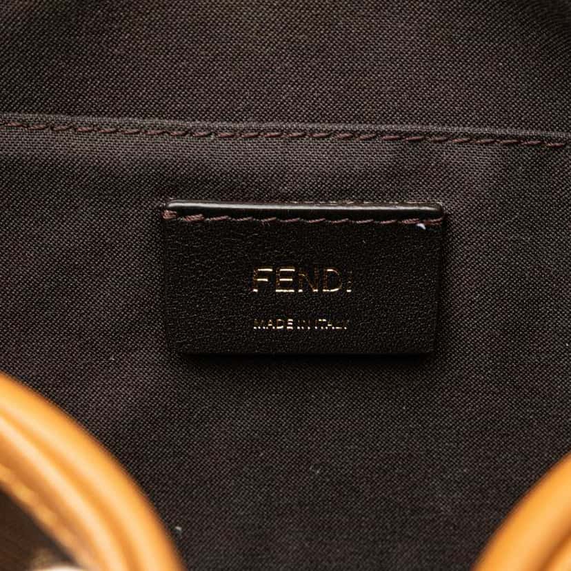 Fendi Glazed Fabric Vitello Century FF 1974 Camera Bag Brown Canvas Good condition - Box View