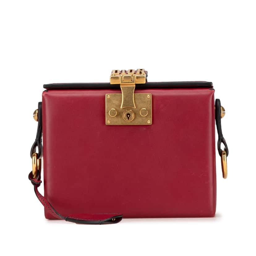 Dior Lambskin Dioraddict Lockbox Crossbody Red Leather Good condition - Front View