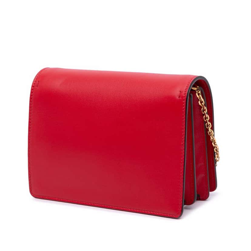 Valentino Leather Love Lab Chain Crossbody Red Leather Good condition - Back View