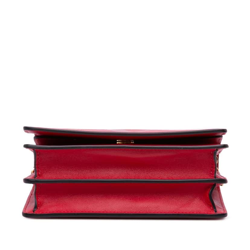 Valentino Leather Love Lab Chain Crossbody Red Leather Good condition - Inside View