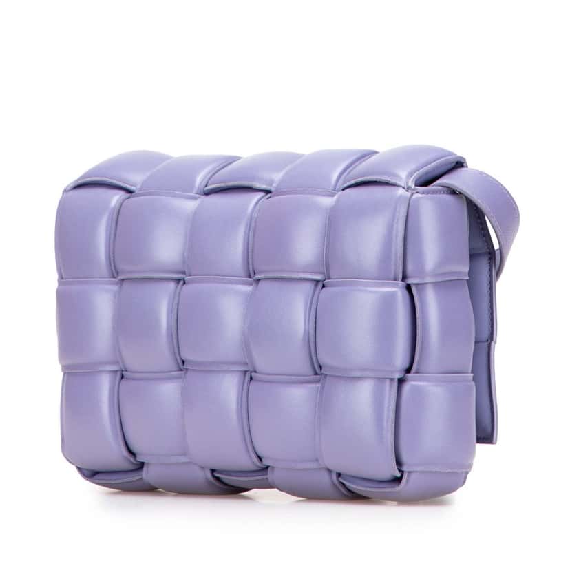 Bottega Veneta Nappa Intrecciato Padded Cassette Crossbody Purple Leather Good condition - Back View