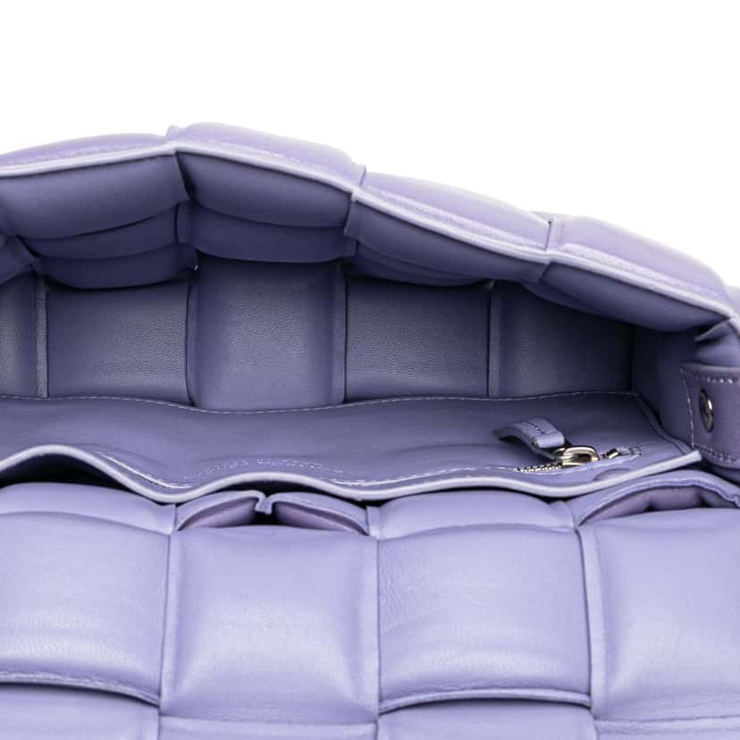 Bottega Veneta Nappa Intrecciato Padded Cassette Crossbody Purple Leather Good condition - Model View