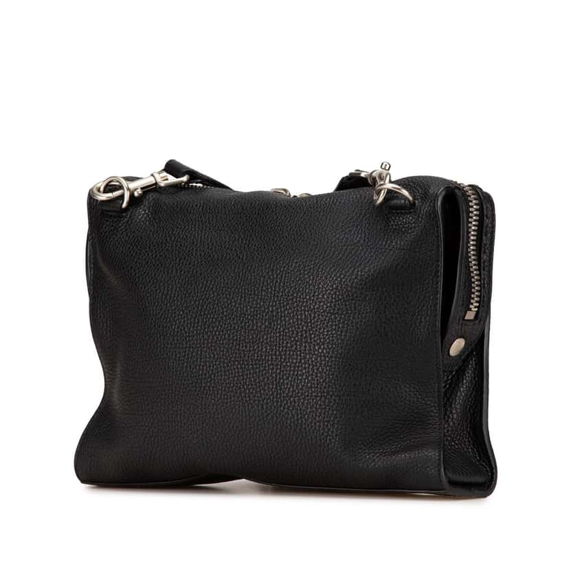 Fendi Selleria Leather Convertible Document Holder Crossbody Black Leather Good condition - Back View