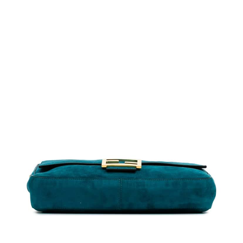 Fendi Large Suede Chamois Baguette Satchel Blue Leather Good condition - Inside View