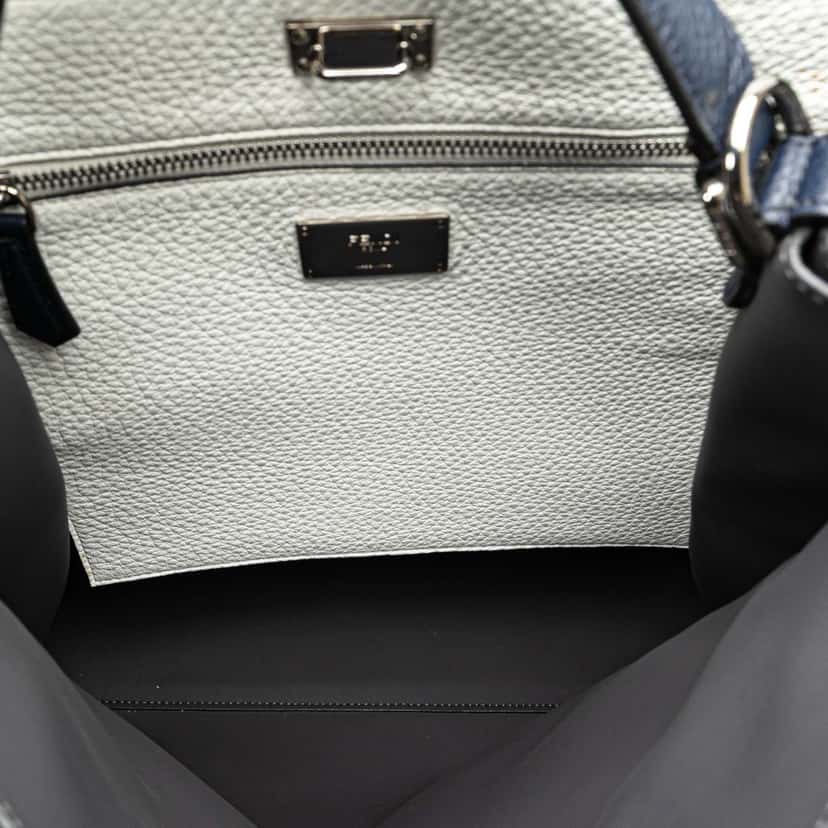 Fendi Leather Peekaboo X-Lite Fit Satchel Blue Leather Good condition - Model View