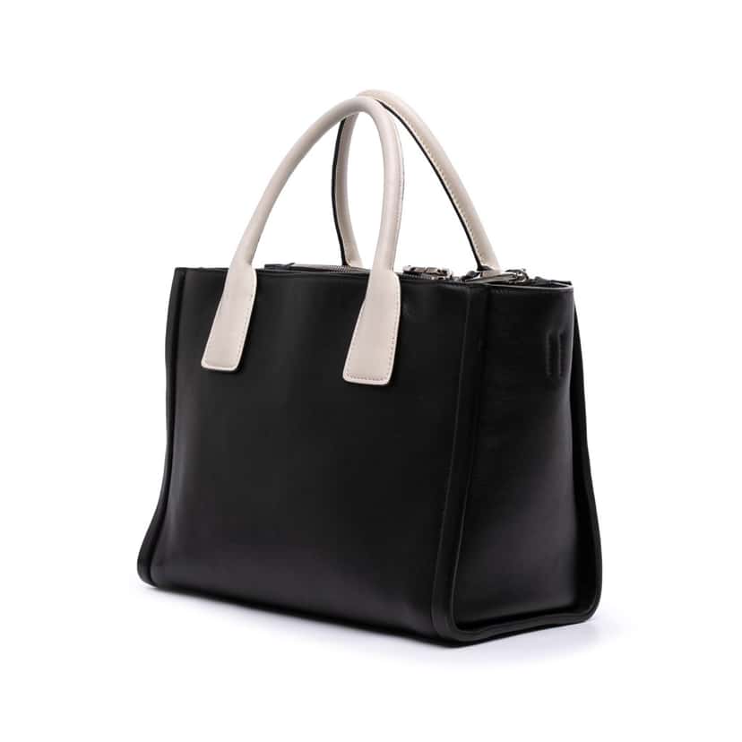 Prada Bicolor Grace Lux Concept Top Handle Bag Black Leather Good condition - Back View
