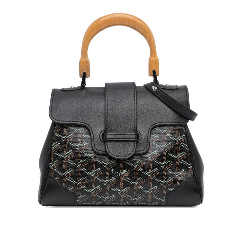 Goyard Mini Goyardine Saigon Souple Black Canvas Good condition - Front View
