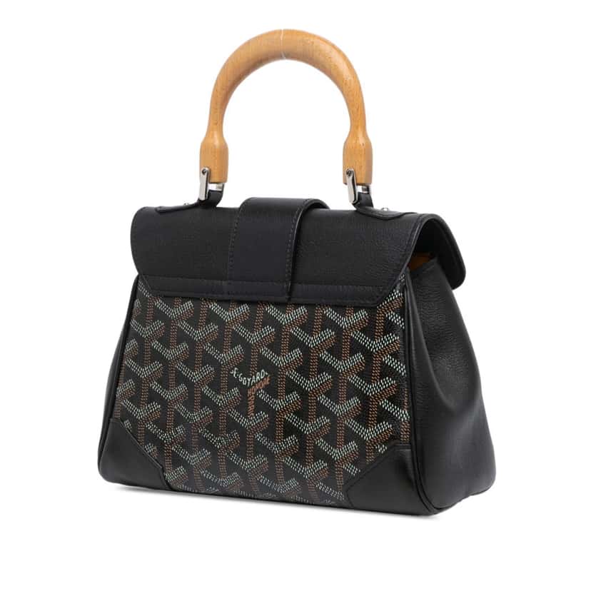 Goyard Mini Goyardine Saigon Souple Black Canvas Good condition - Back View