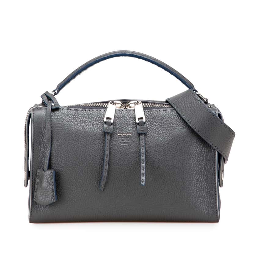 Fendi Leather Selleria Lei Satchel Grey Leather Good condition - Front View
