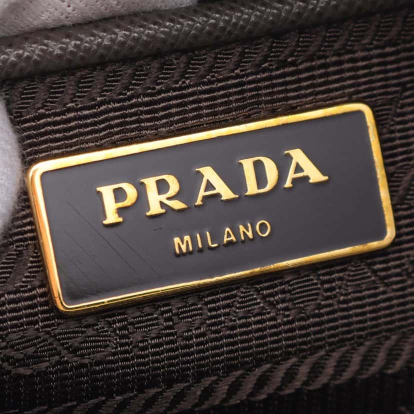 Prada Large Saffiano Lux Promenade Satchel Brown Leather Good condition - Model View